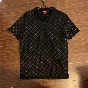 Guess Black Polo Shirt with Checkered Design